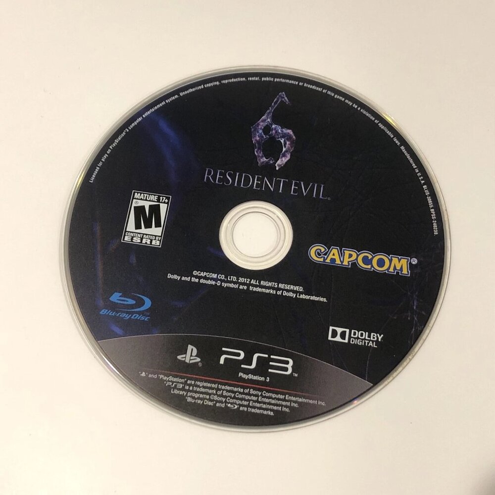 Resident Evil 6 for Playstation 3 PS3, Game Disc Only, Untested See Pics